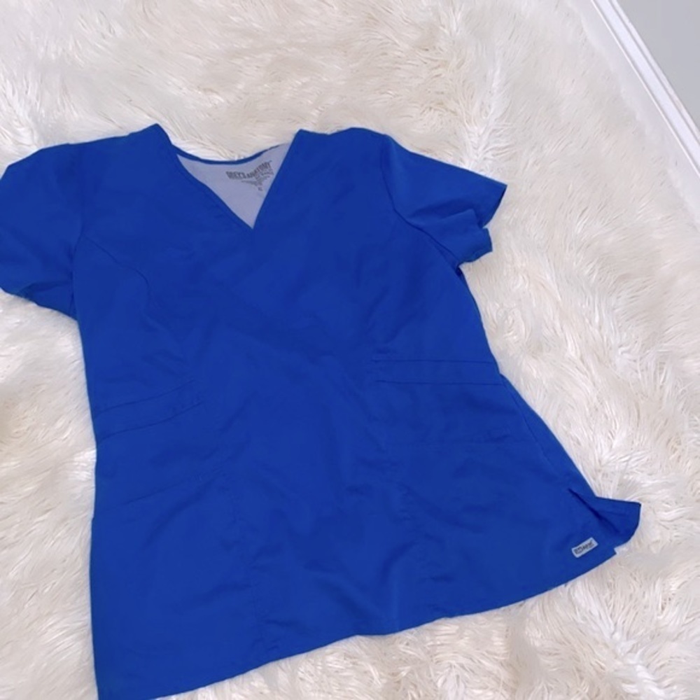 Greys Anatomy blue scrub top size XLarge - Picture 6 of 8